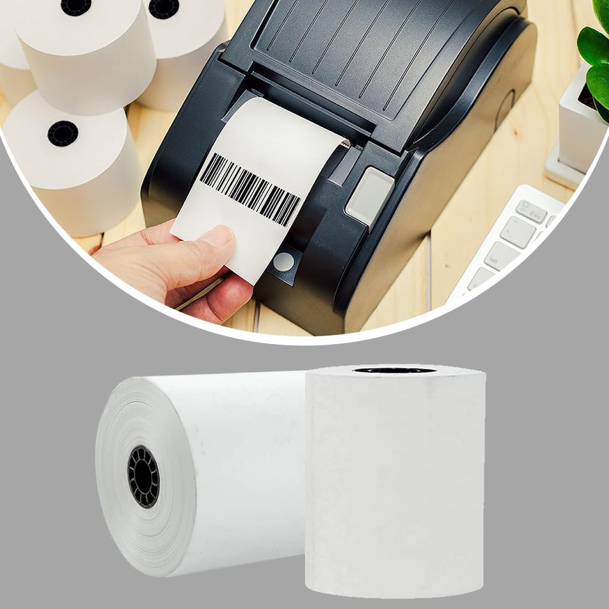 3-1/8" x 230 Thermal Paper Rolls - 48 GSM, Bright White, BPA Free - Easy to Use - Pack of 50 Rolls Per Case